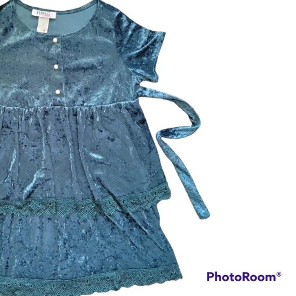 RAMPAGE ANGELS GREEN VELVET DRESS - 6X